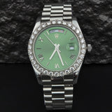 Green Color Moissanite Diamond Classic Watch