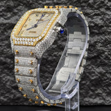 Dashing Two Color Completely Moissanite Diamond Watch