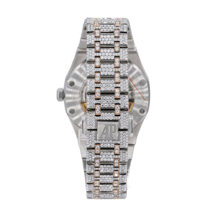 Moissanite Dual Tone Automatic Hip Hop Watch