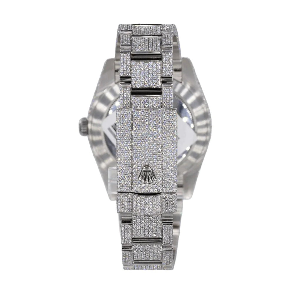 DateJust  Full White VVS1 Moissnaite Iced Out Watch