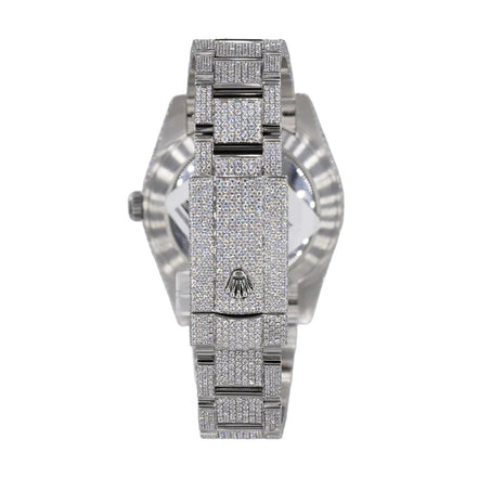 DateJust  Full White VVS1 Moissnaite Iced Out Watch