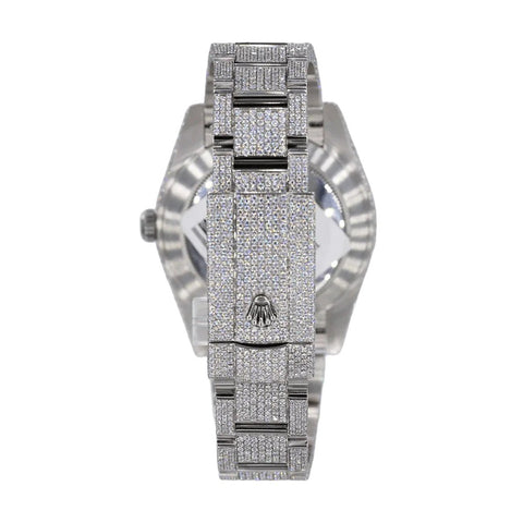 DateJust  Full White VVS1 Moissnaite Iced Out Watch