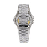 Moissanite Stainless Steel Full White Hip Hop Watch For Men's