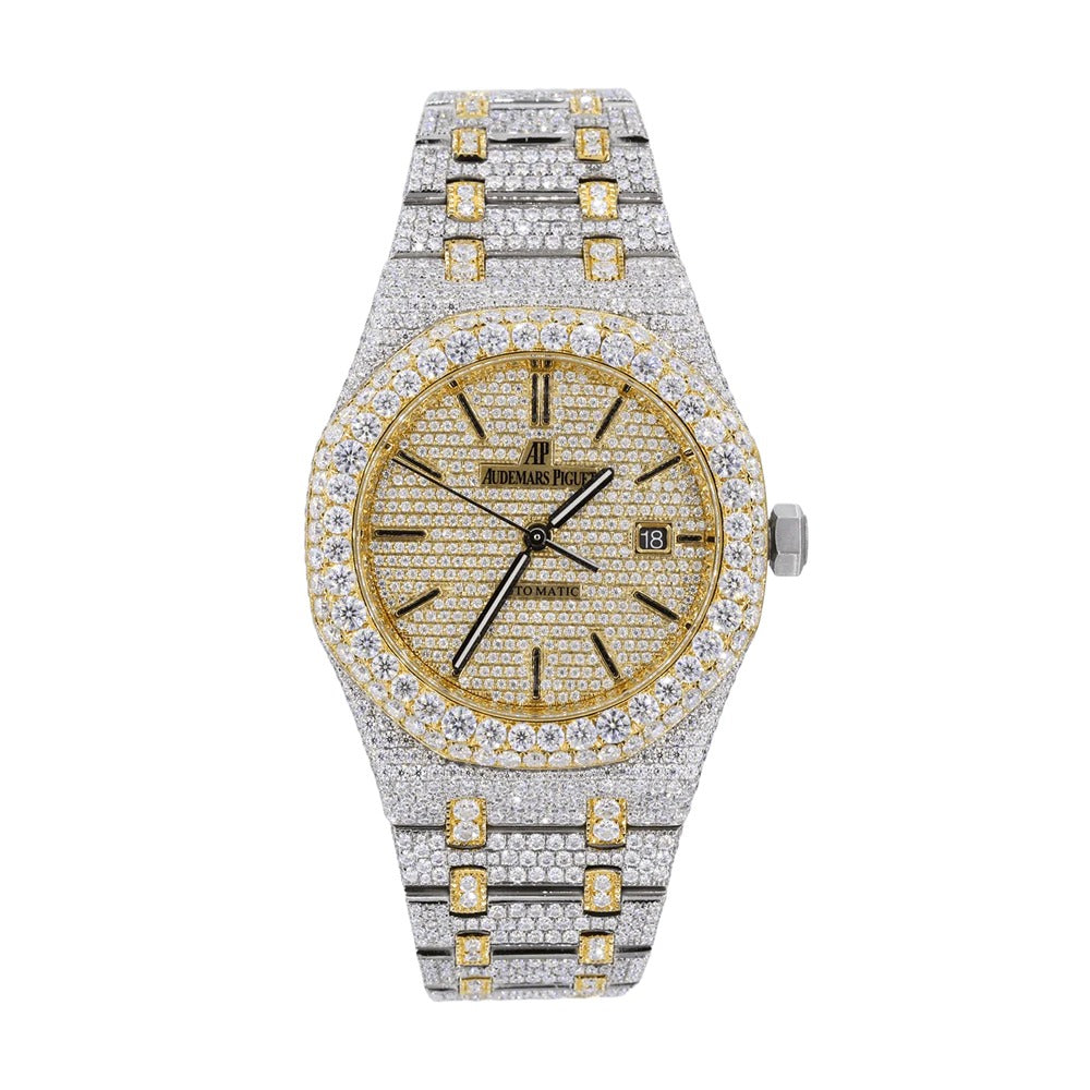 Automatic Moissnaite Dual Tone Watch For Men's