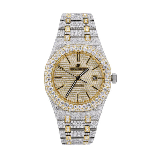 Automatic Moissnaite Dual Tone Watch For Men's
