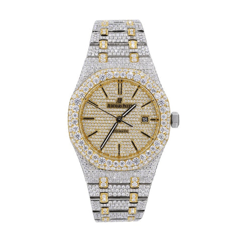 Automatic Moissnaite Dual Tone Watch For Men's