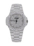 Moissanite Stainless Steel Full White Hip Hop Watch For Men's