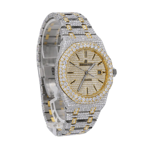 Automatic Moissnaite Dual Tone Watch For Men's