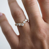 Chevron Style Round Cut Moissanite Wedding Band