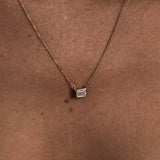 Moissanite Emerald Bezel Pendant Wedding Gift For Women