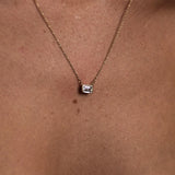Moissanite Emerald Bezel Pendant Wedding Gift For Women