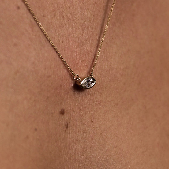 Marquise Cut Lab Created Diamond Solitaire Pendant