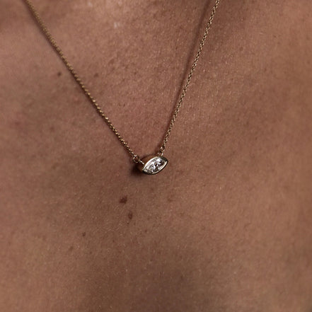Marquise Cut Lab Created Diamond Solitaire Pendant