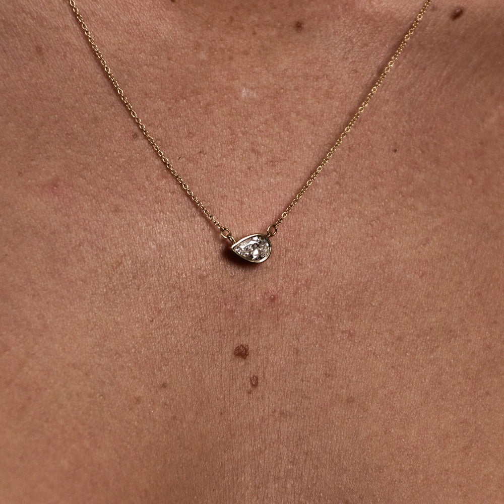 D Color Moissanite Pear Cut Solitaire Fancy Pendant