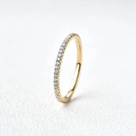 Full Eternity Round Cut VVS1 Lab Created Diamond Eternity Ring