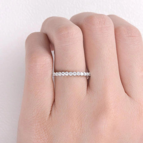 Round Cut Eternity D Color Moissanite Anniversary Day Gift For Her