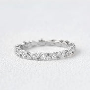Full Eternity Marquise And Round Cut Moissanite Band