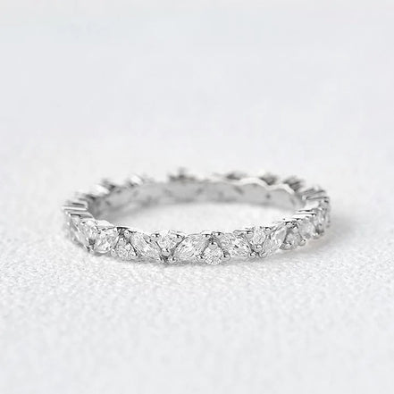 Full Eternity Marquise And Round Cut Moissanite Band
