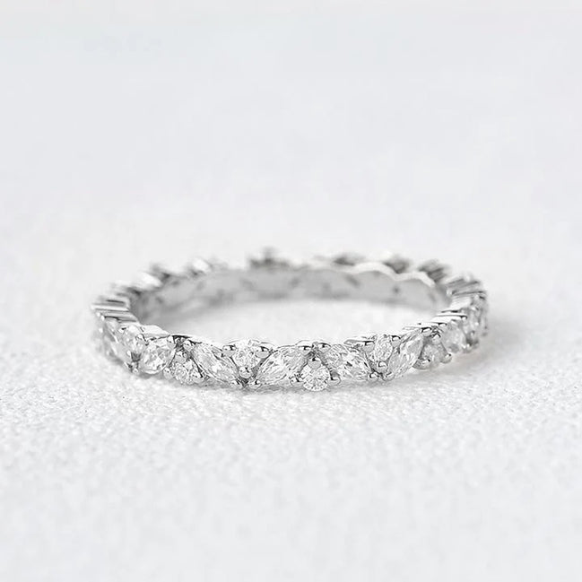 Full Eternity Marquise And Round Cut Moissanite Band