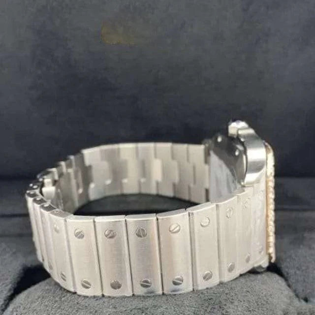 Moissanite Dual Tone Hip Hop Customized Men's Watch