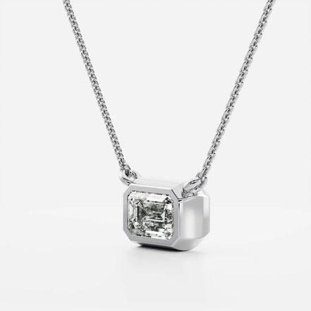 Moissanite Emerald Bezel Pendant Wedding Gift For Women