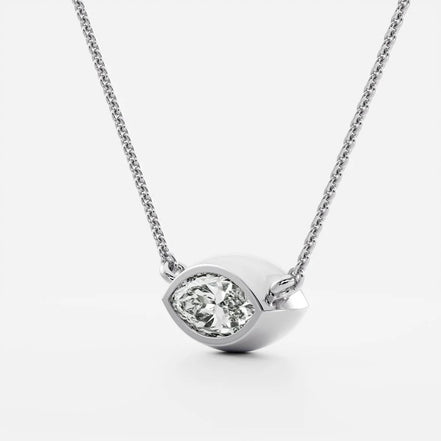 Marquise Cut Lab Created Diamond Solitaire Pendant