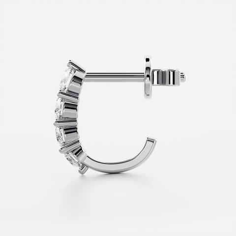 VVS1 Moissanite Round Cut Push Back Earring For Women