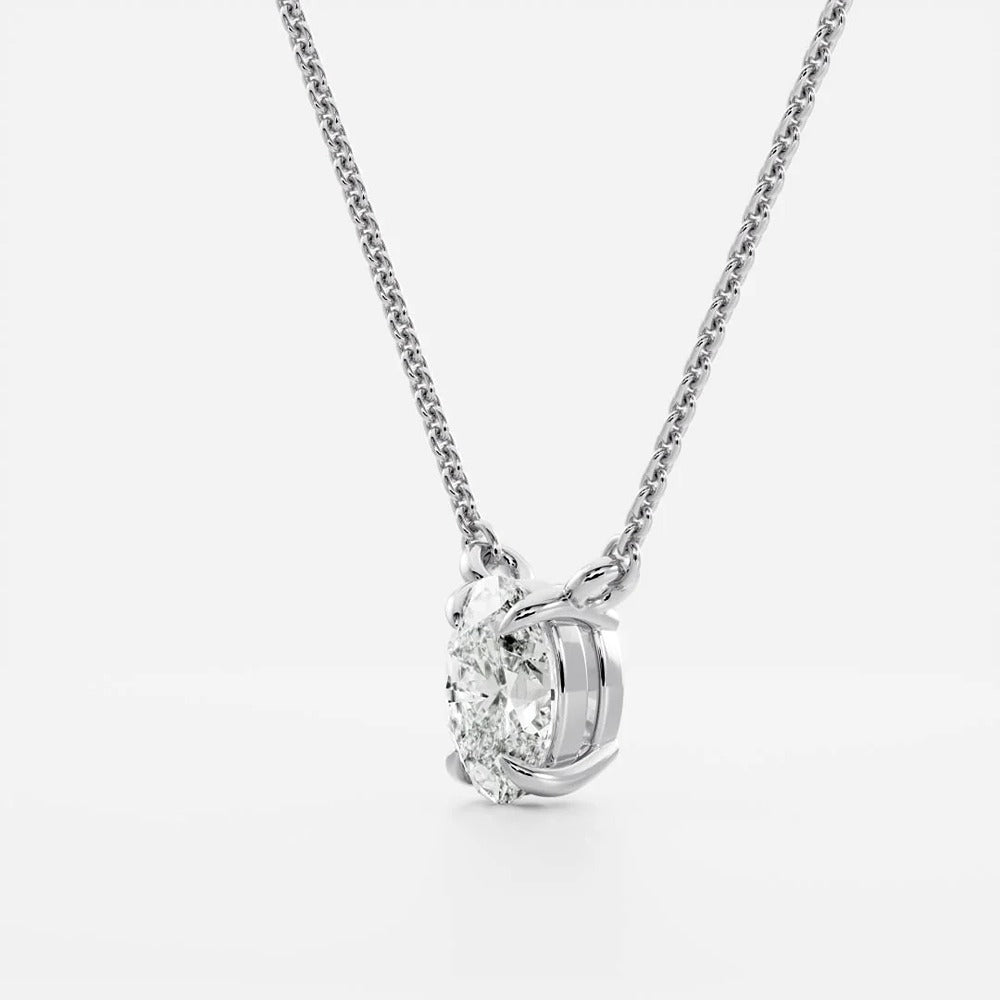 Solitaire Oval Cut Lab Created Claw Prong Pendant Christmas Gift