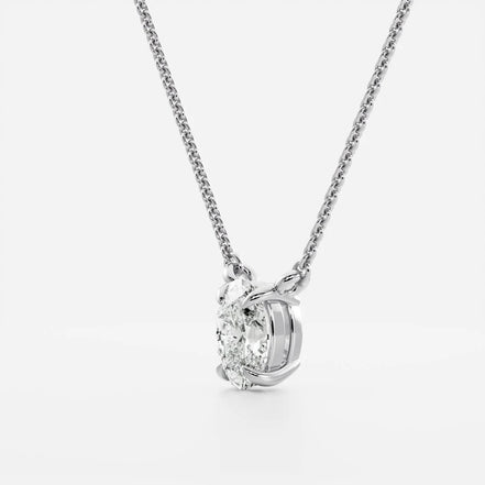 Solitaire Oval Cut Lab Created Claw Prong Pendant Christmas Gift