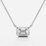 Moissanite Emerald Bezel Pendant Wedding Gift For Women