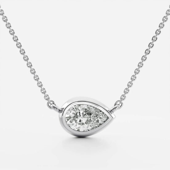 D Color Moissanite Pear Cut Solitaire Fancy Pendant