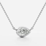 D Color Moissanite Pear Cut Solitaire Fancy Pendant