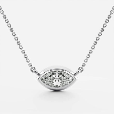 Marquise Cut Lab Created Diamond Solitaire Pendant