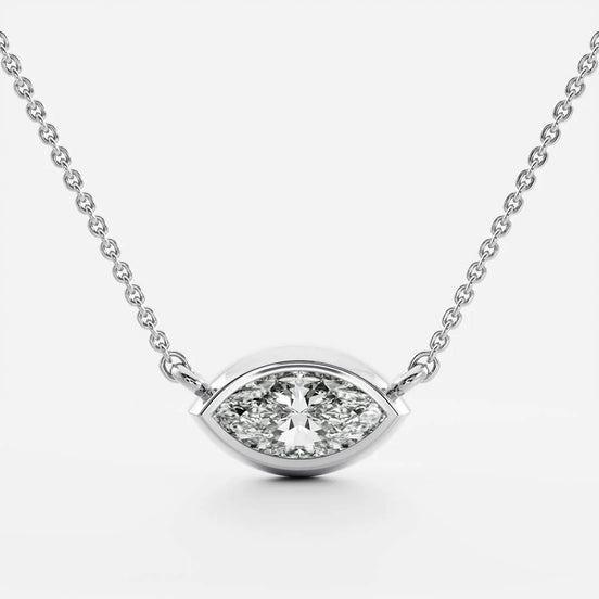 Marquise Cut Lab Created Diamond Solitaire Pendant