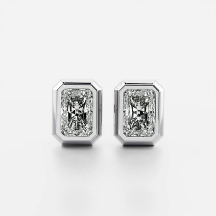 Radiant Cut Moissanite Stud Earring Gift For Her