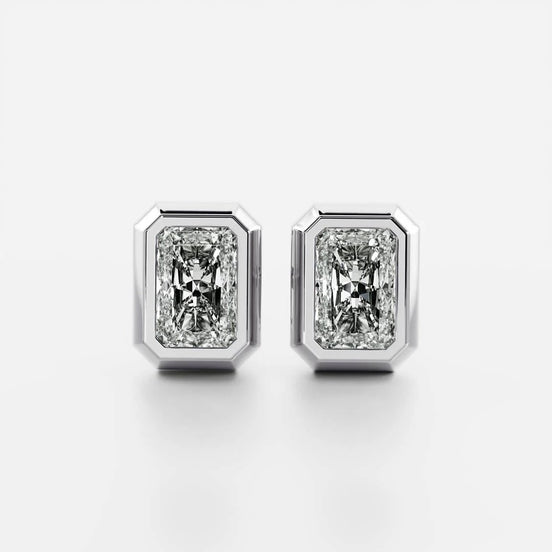 Radiant Cut Moissanite Stud Earring Gift For Her