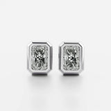 Radiant Cut Moissanite Stud Earring Gift For Her