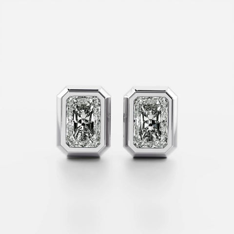 Radiant Cut Moissanite Stud Earring Gift For Her