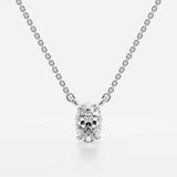 Solitaire Oval Cut Lab Created Claw Prong Pendant Christmas Gift