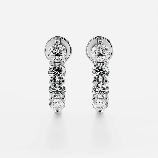 VVS1 Moissanite Round Cut Push Back Earring For Women