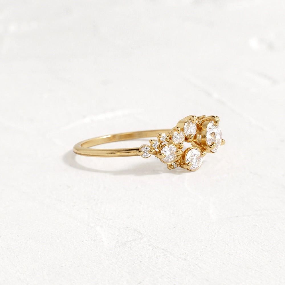 D Color Moissanite Round Cut Unique Style Wedding Ring