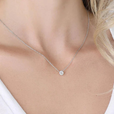 Moissnaite Round Cut Halo Fancy Pendant For Women