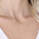 Moissnaite Round Cut Halo Fancy Pendant For Women