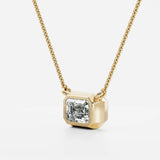 Moissanite Emerald Bezel Pendant Wedding Gift For Women