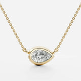 D Color Moissanite Pear Cut Solitaire Fancy Pendant