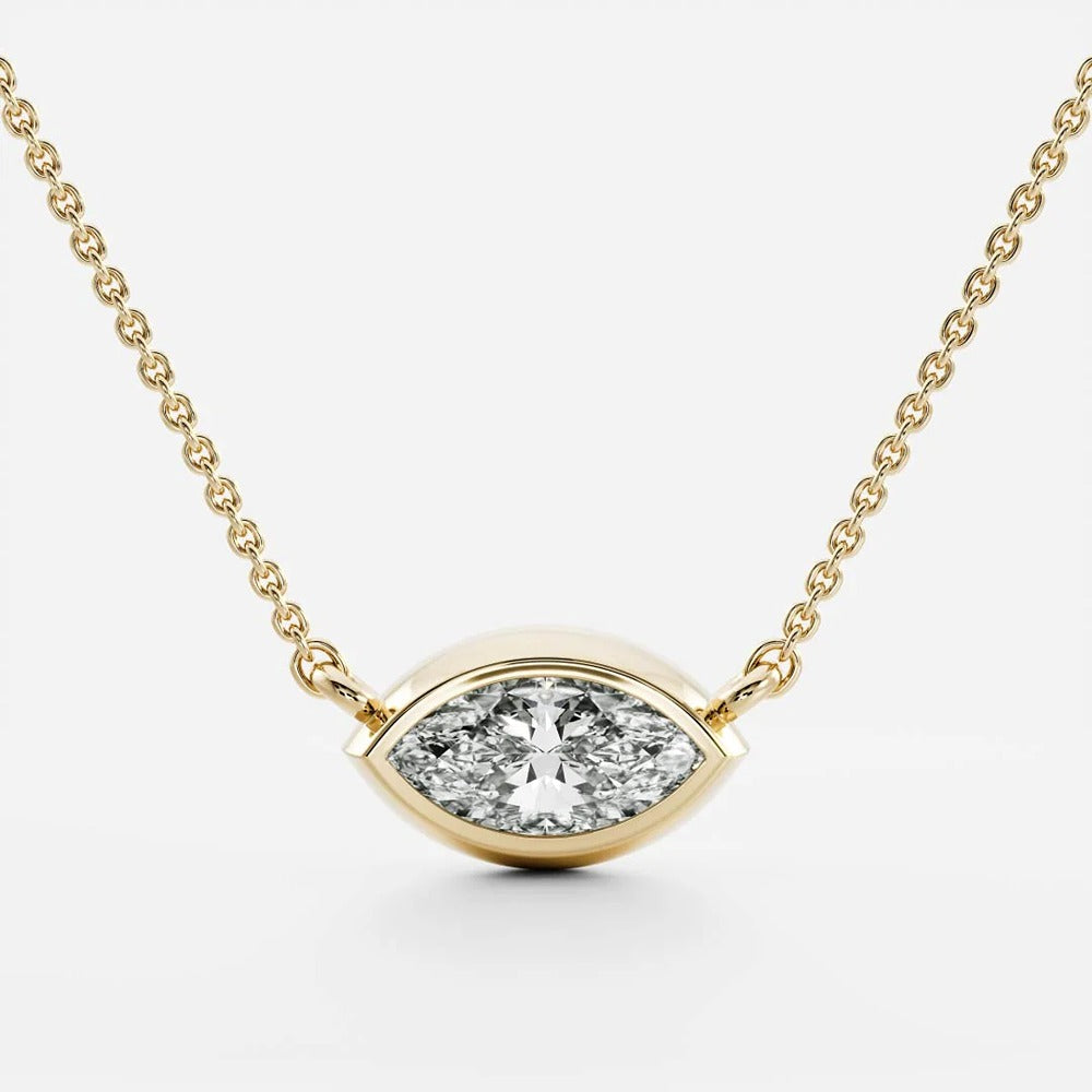 Marquise Cut Lab Created Diamond Solitaire Pendant