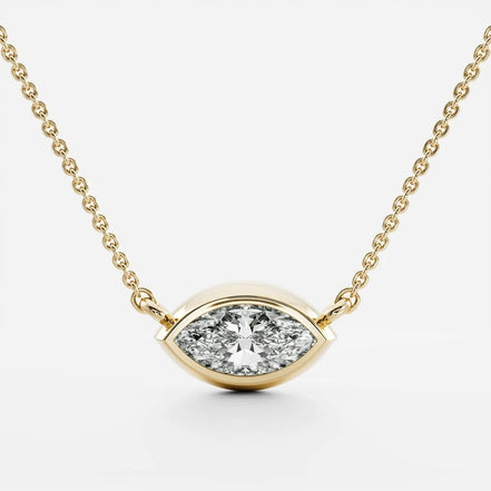 Marquise Cut Lab Created Diamond Solitaire Pendant