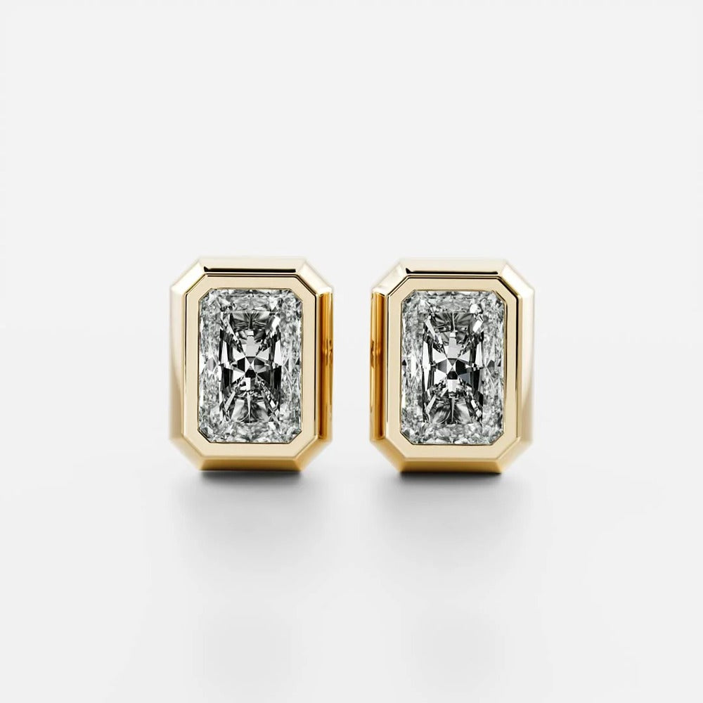 Radiant Cut Moissanite Stud Earring Gift For Her