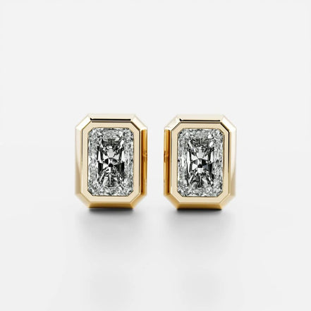 Radiant Cut Moissanite Stud Earring Gift For Her