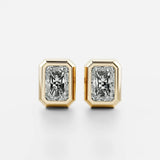 Radiant Cut Moissanite Stud Earring Gift For Her